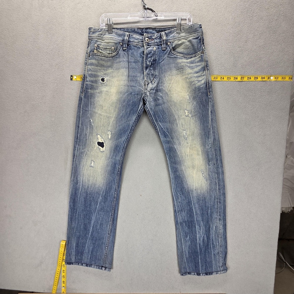 Diesel Jeans Mens 31x32 Blue Safado Regular Slim Straight Light Wash 0823V